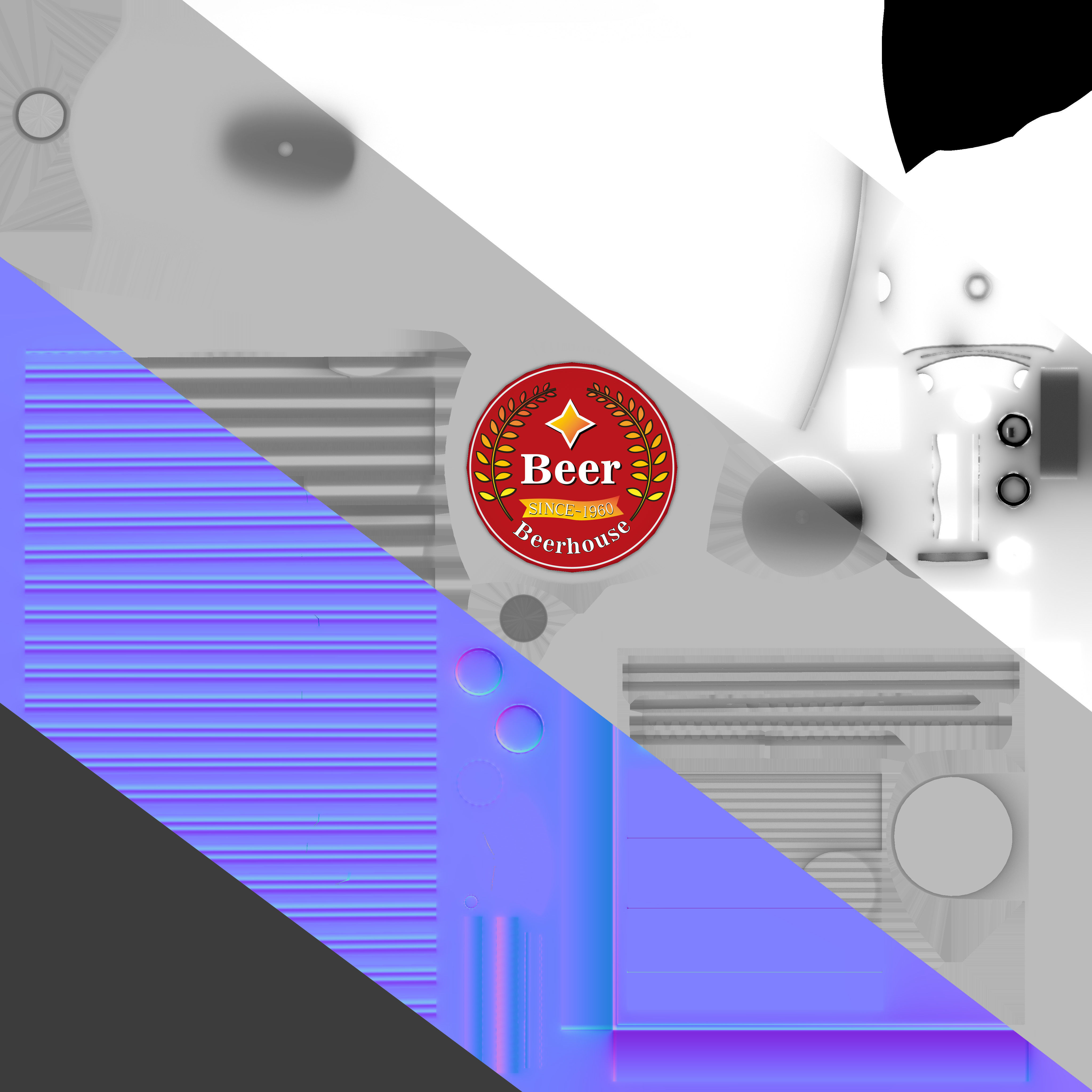 Bar beer tap  Low-poly 3D model_8