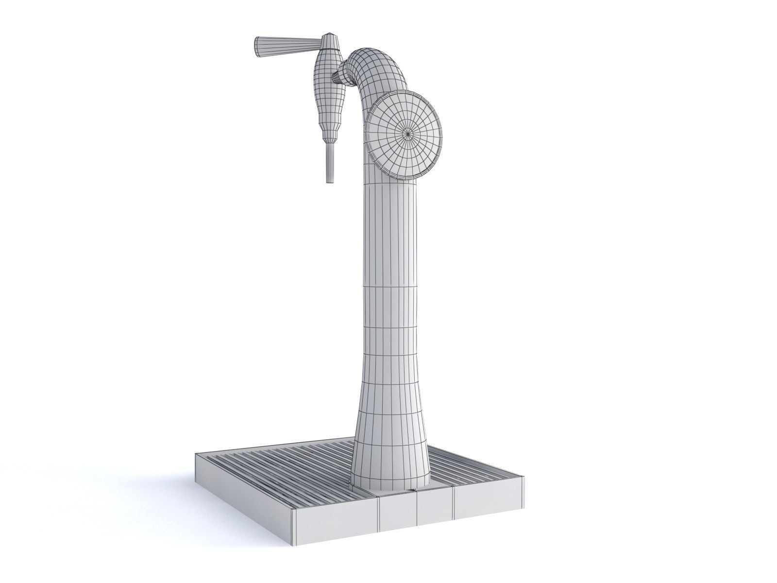 Bar beer tap  Low-poly 3D model_1