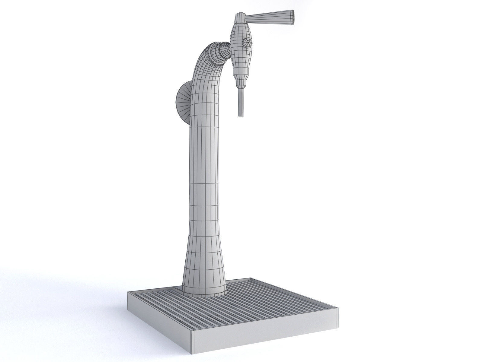 Bar beer tap  Low-poly 3D model_3