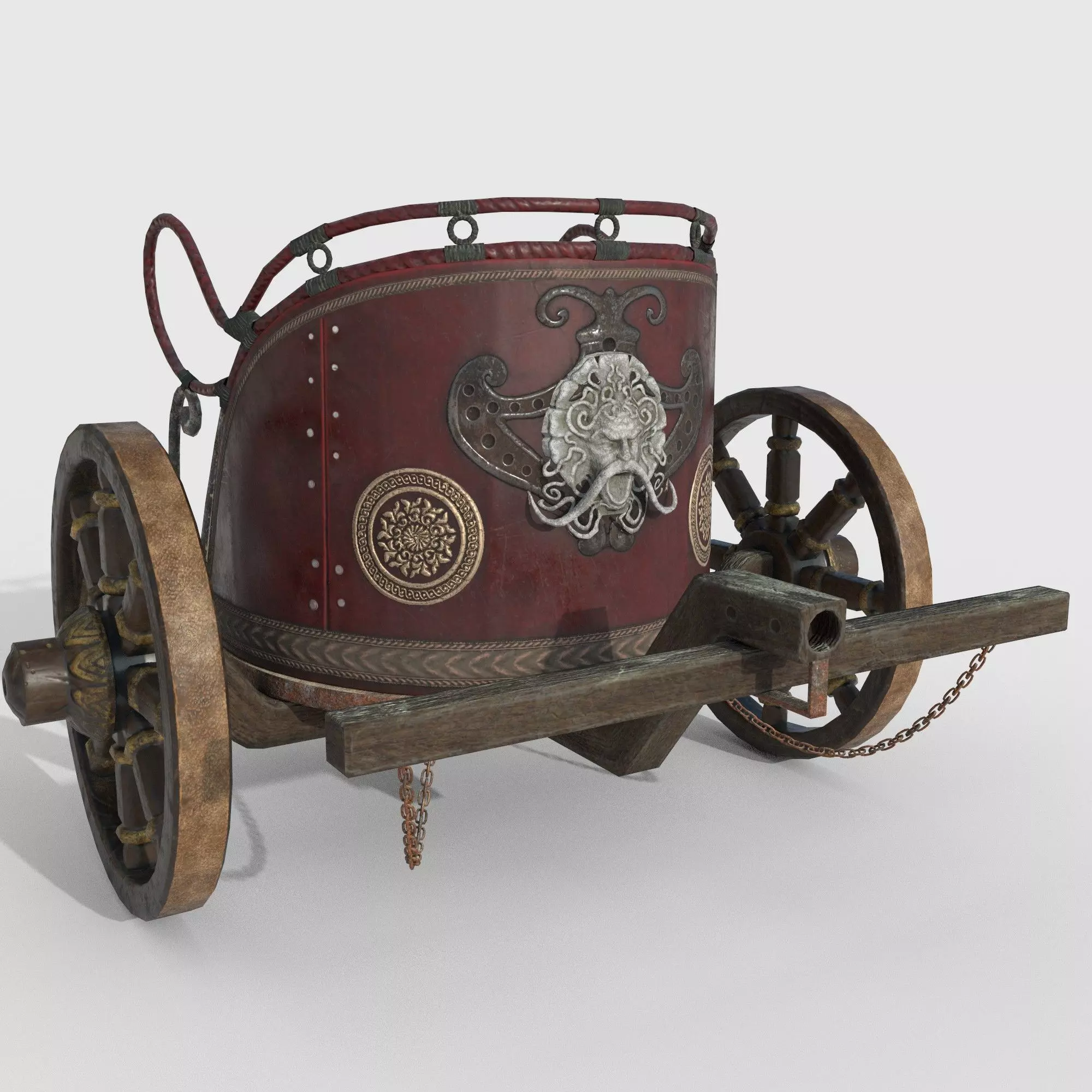 Lowpoly Chariot fire cart - fire cart Low-poly 3D model