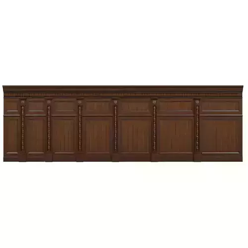 Threaded wood panels 015 Low-poly 3D model