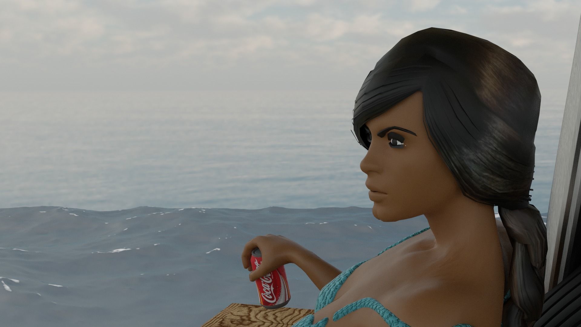 Latina Beach Girl plus extras 3D model_4