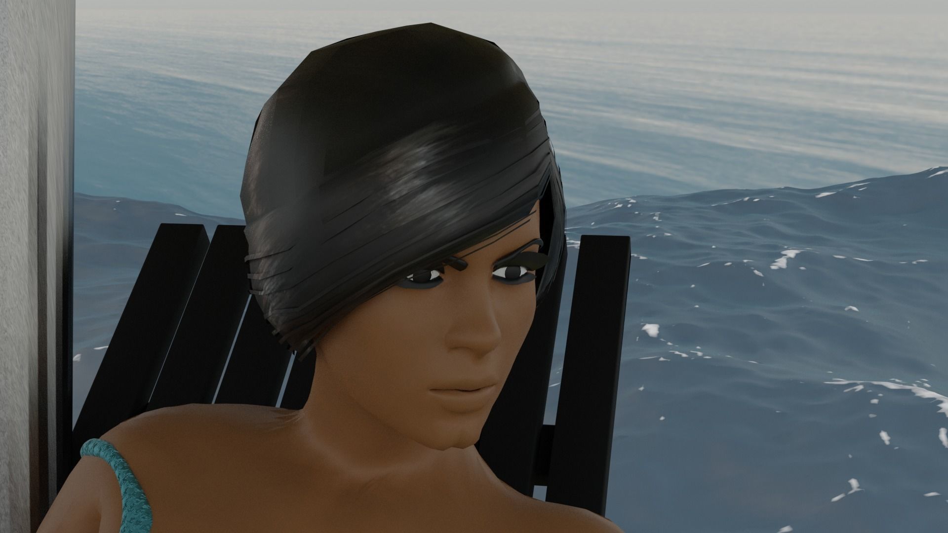 Latina Beach Girl plus extras 3D model_5