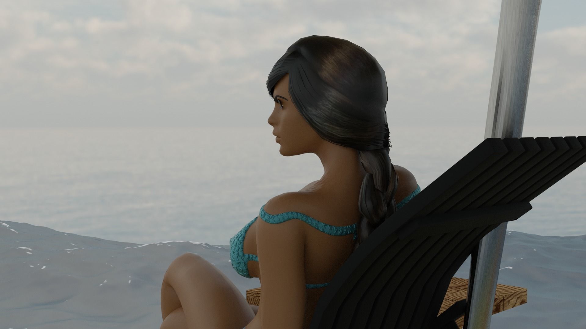 Latina Beach Girl plus extras 3D model_6