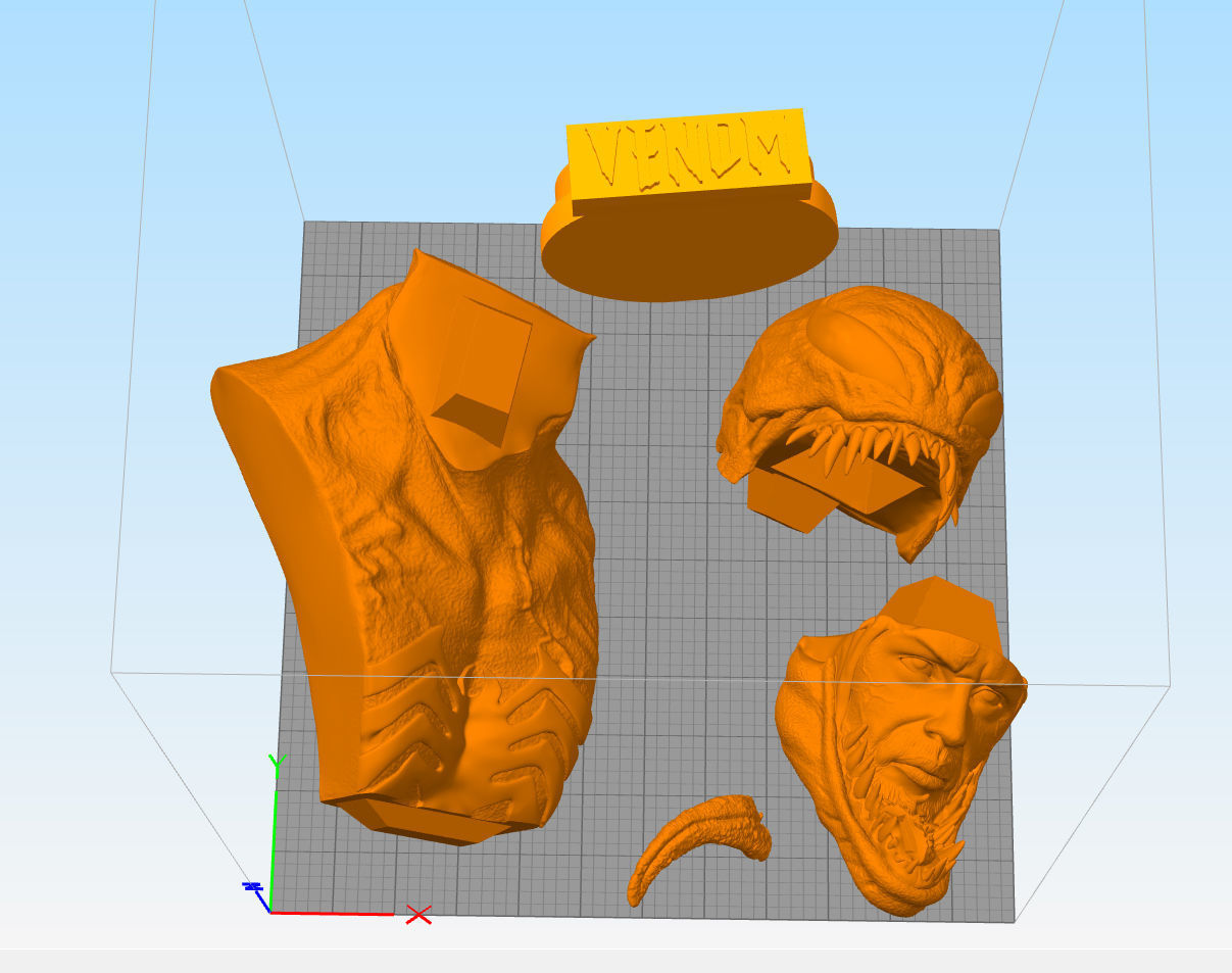  venom bust fan art 3D print model_7