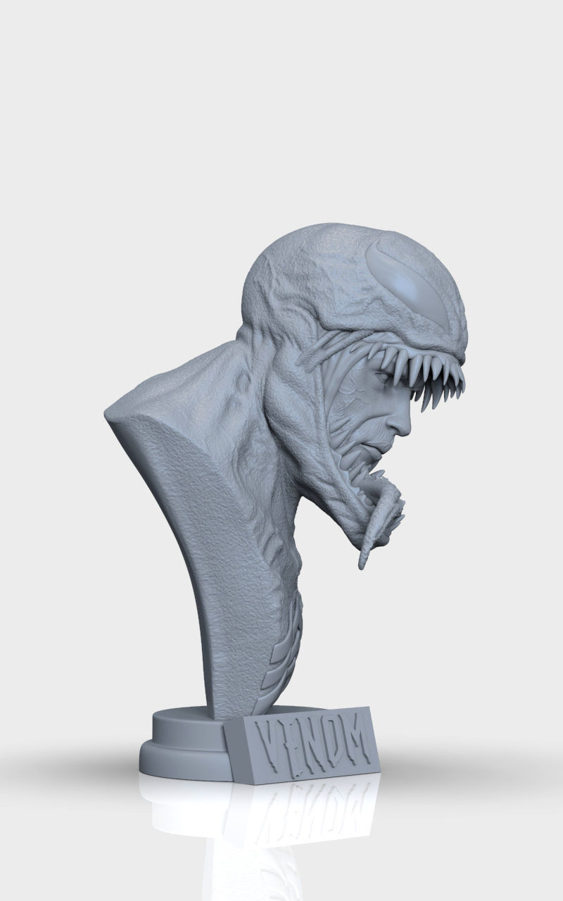  venom bust fan art 3D print model_4