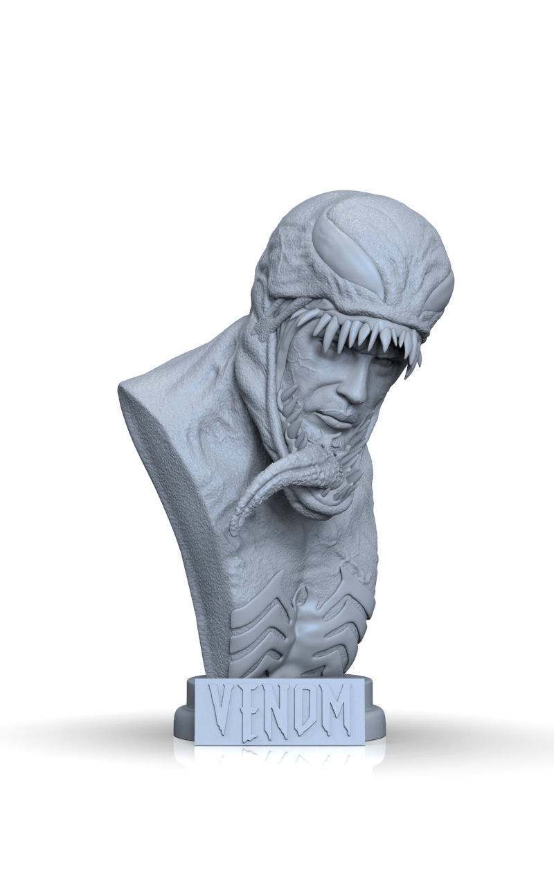  venom bust fan art 3D print model_2