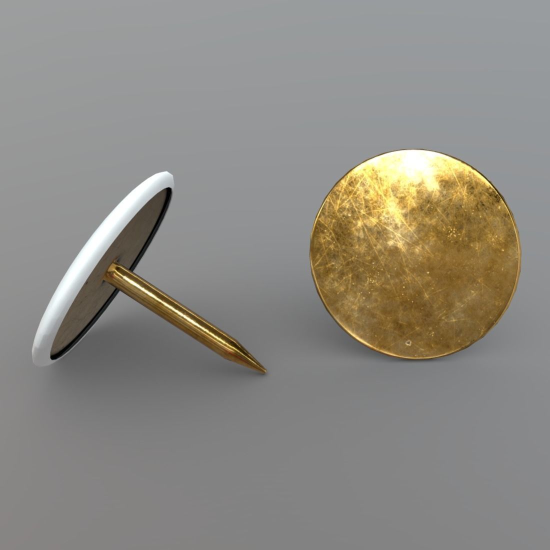 Thumb Tack 2 Low-poly 3D model_4