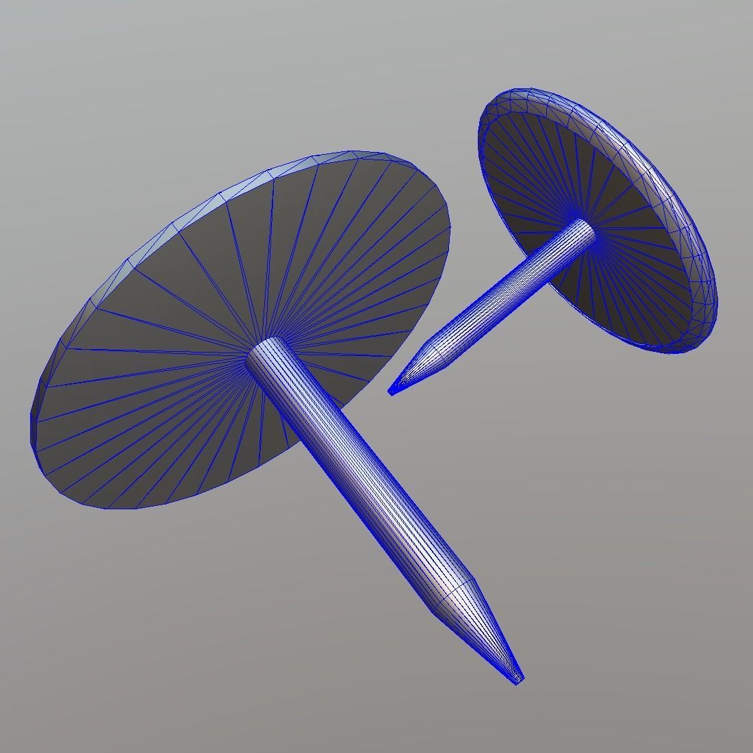 Thumb Tack 2 Low-poly 3D model_9