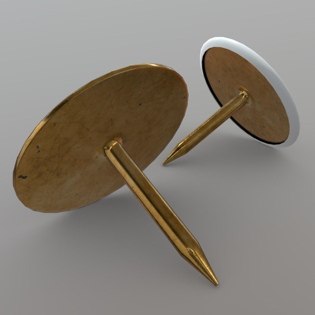 Thumb Tack 2 Low-poly 3D model_8