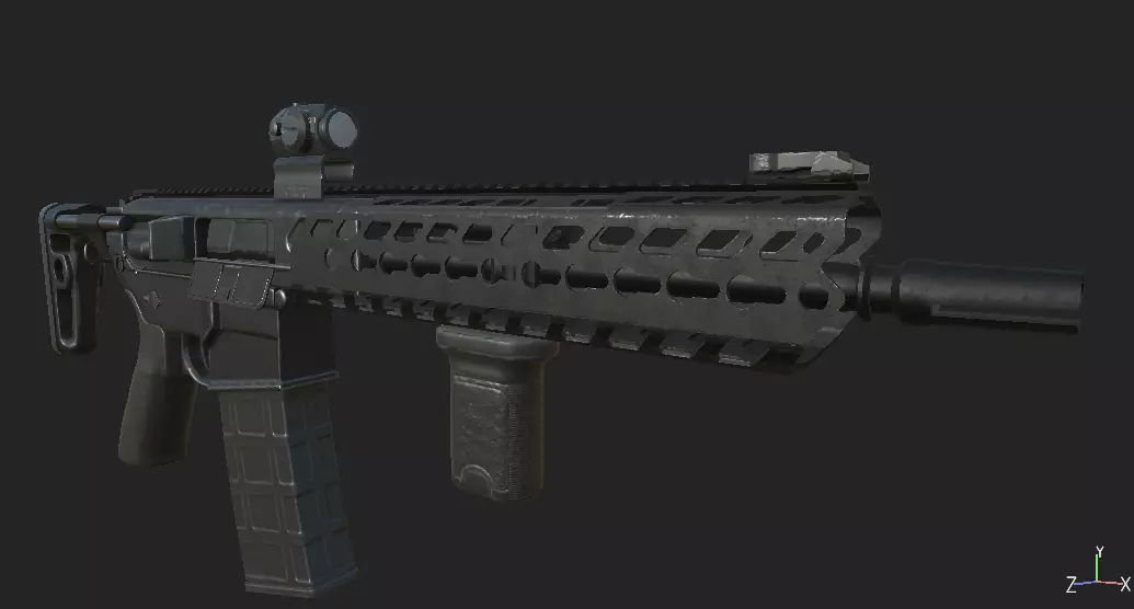 SIG MCX Carbine Low-poly 3D model_0