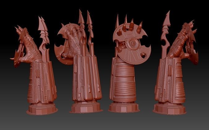 predator arm and disk display 3D print model
