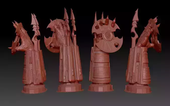 predator arm and disk display 3D print model