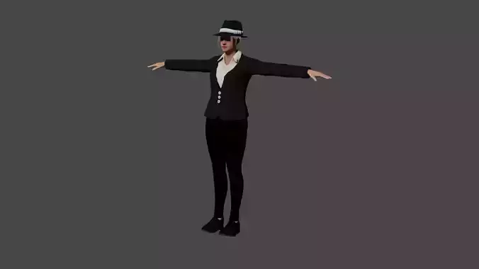 Detective Famale Noir 3d model