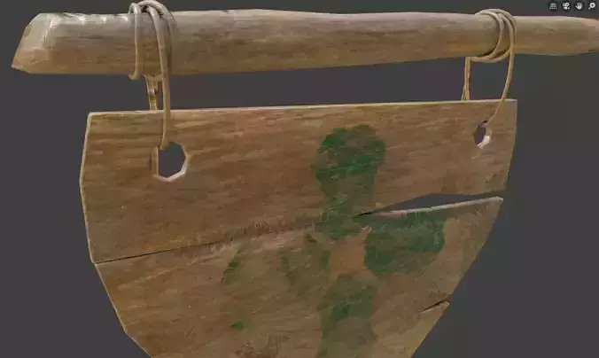 medieval wooden signage with pbr