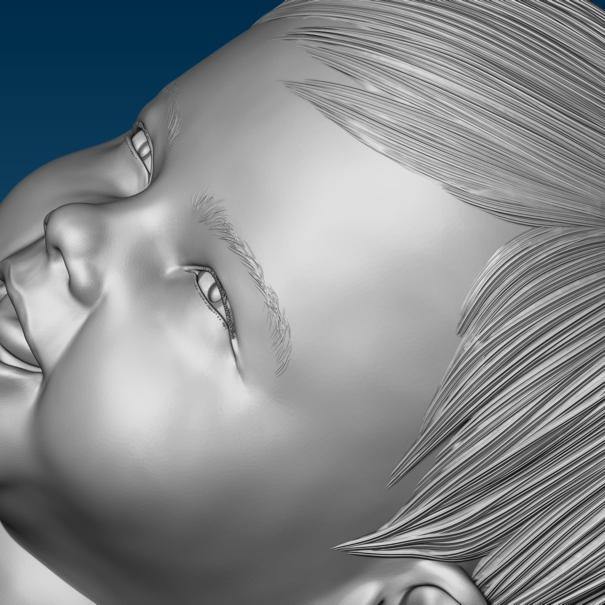 Baby at the potty HIGHPOLY 3D Print 3D print model_6