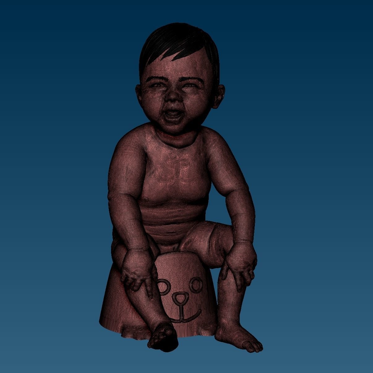 Baby at the potty HIGHPOLY 3D Print 3D print model_17