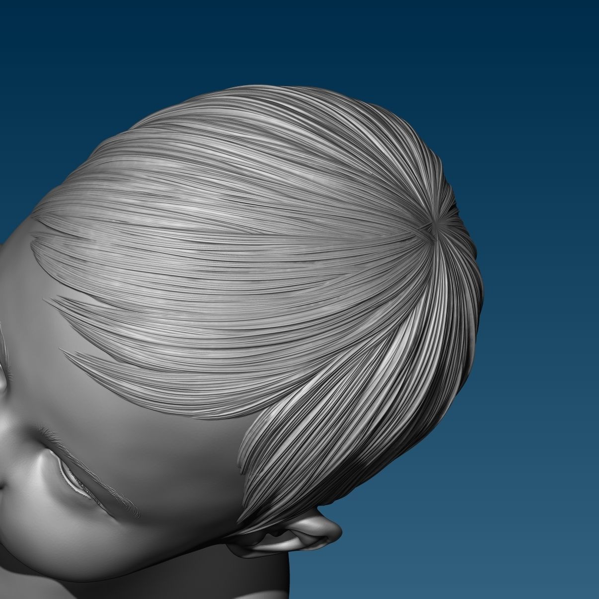 Baby at the potty HIGHPOLY 3D Print 3D print model_8