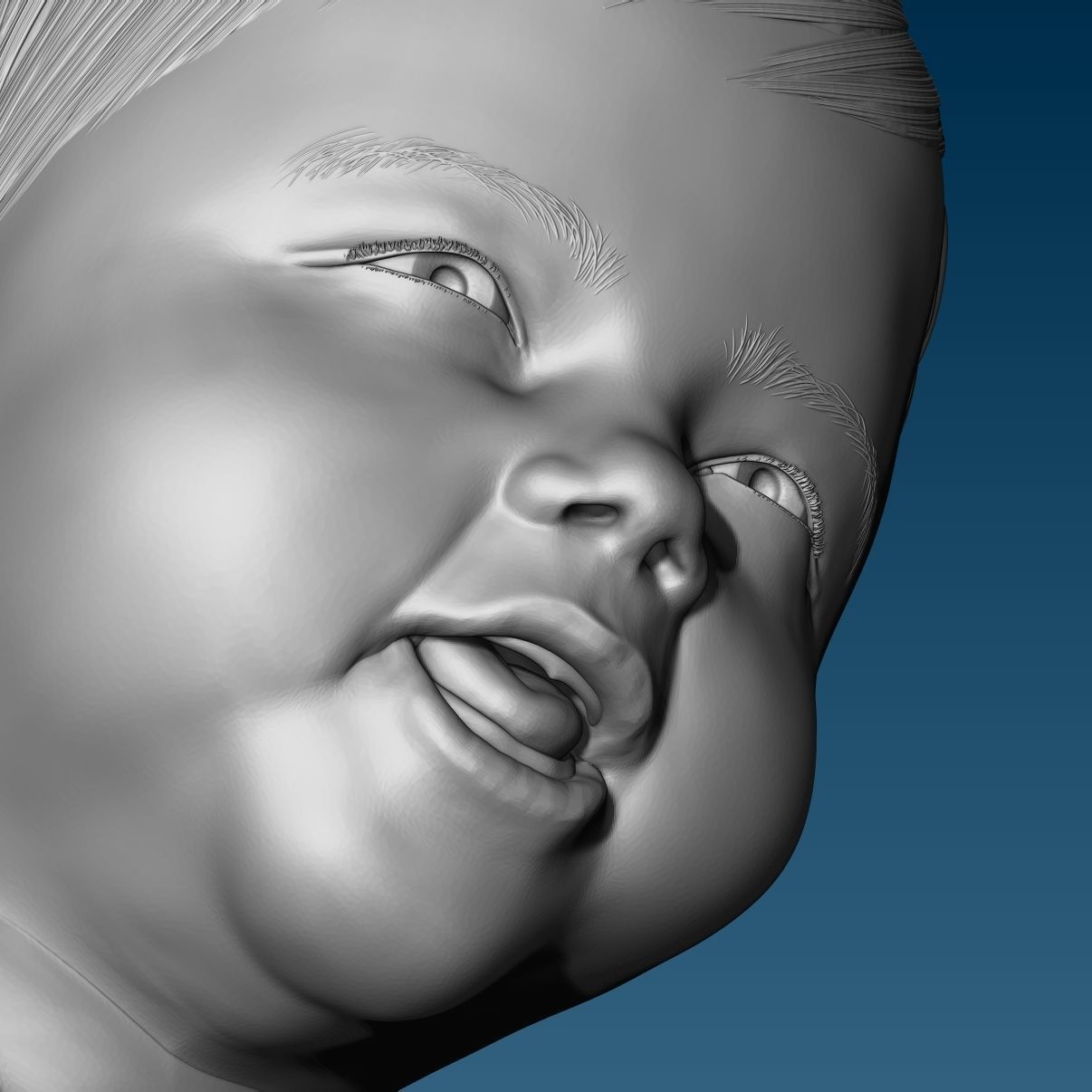 Baby at the potty HIGHPOLY 3D Print 3D print model_7