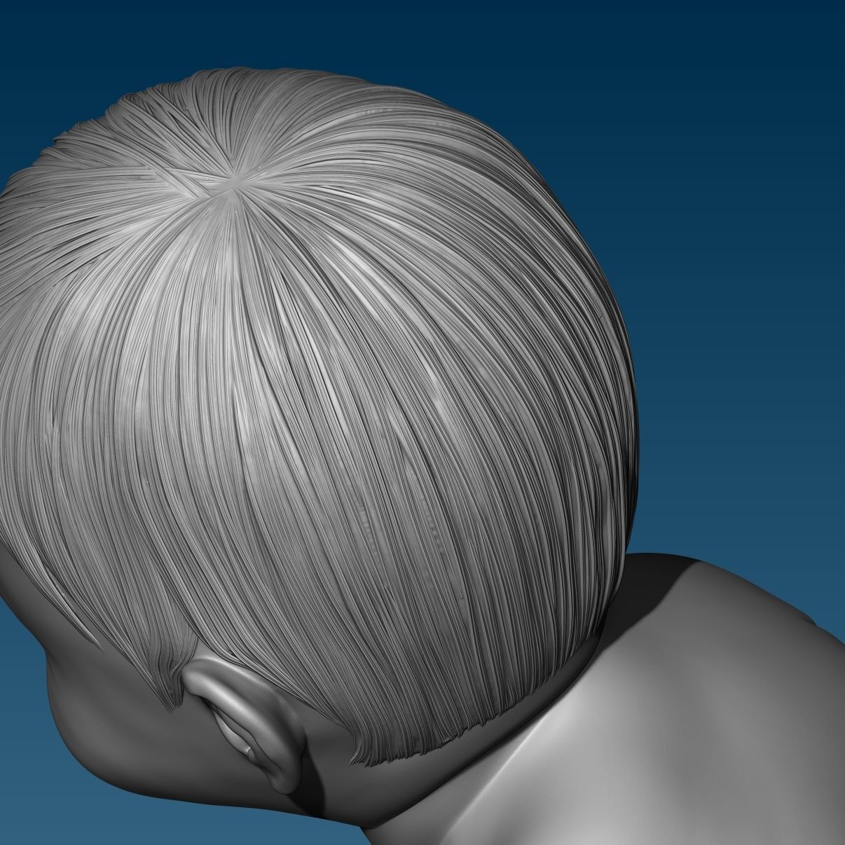 Baby at the potty HIGHPOLY 3D Print 3D print model_9