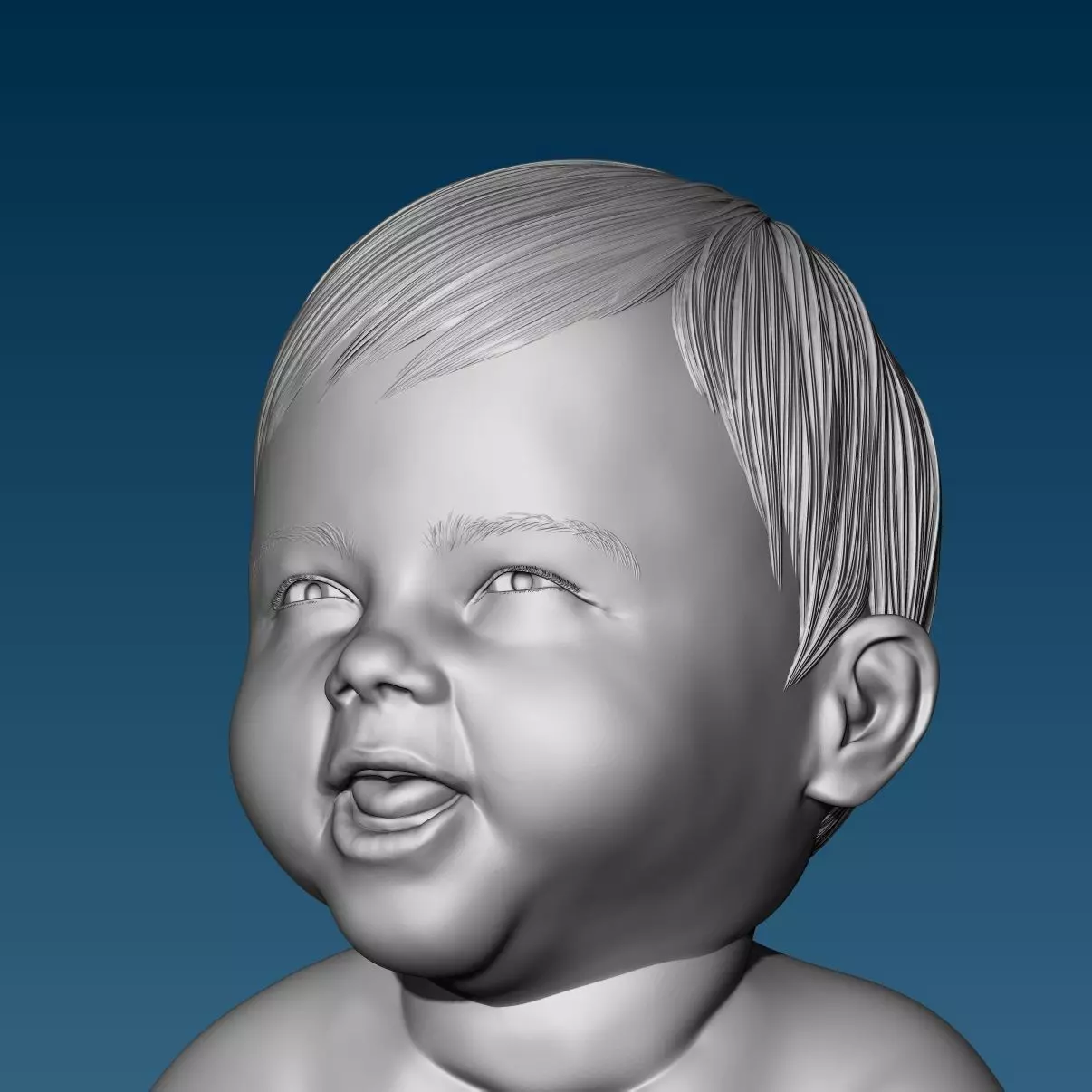 Baby at the potty HIGHPOLY 3D Print 3D print model_0