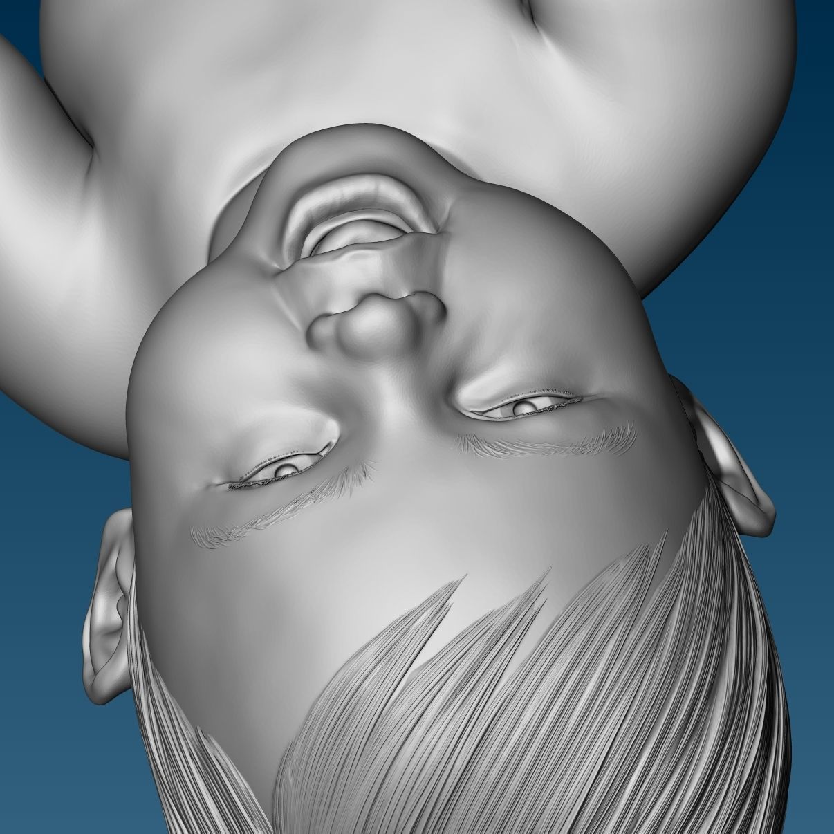 Baby at the potty HIGHPOLY 3D Print 3D print model_13