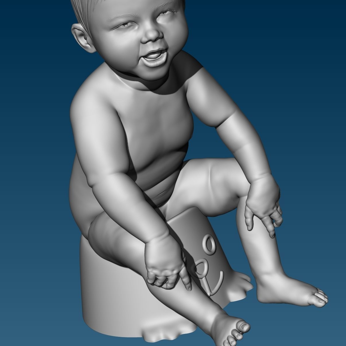Baby at the potty HIGHPOLY 3D Print 3D print model_23