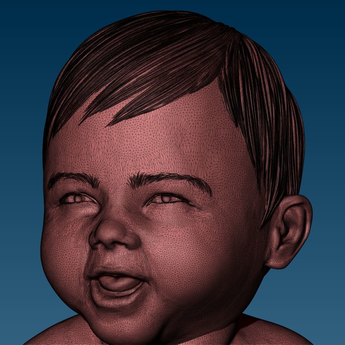 Baby at the potty HIGHPOLY 3D Print 3D print model_14