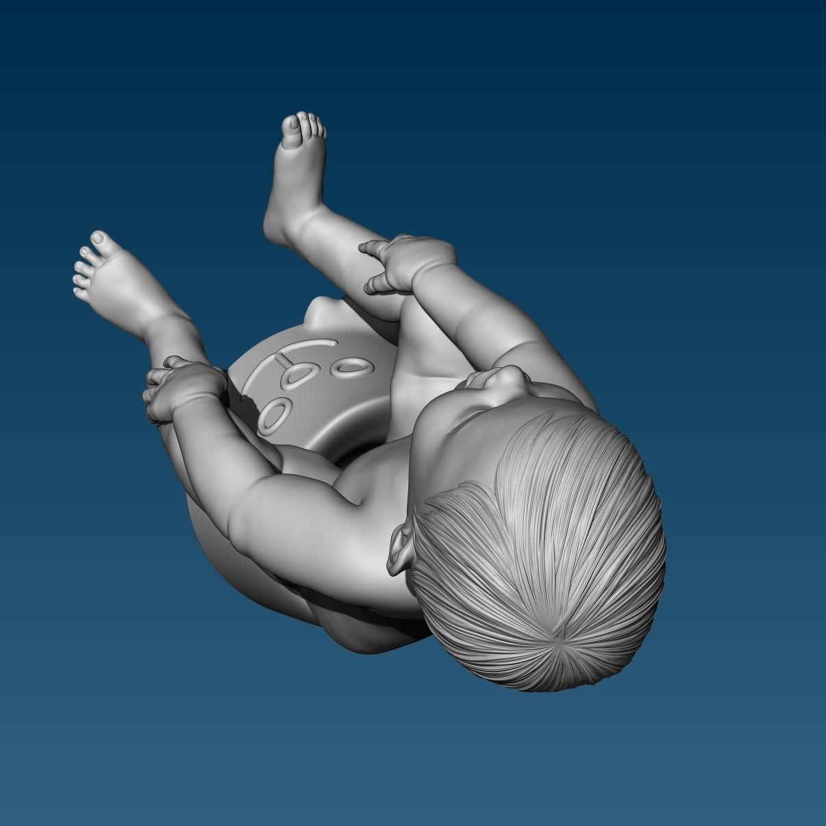 Baby at the potty HIGHPOLY 3D Print 3D print model_11