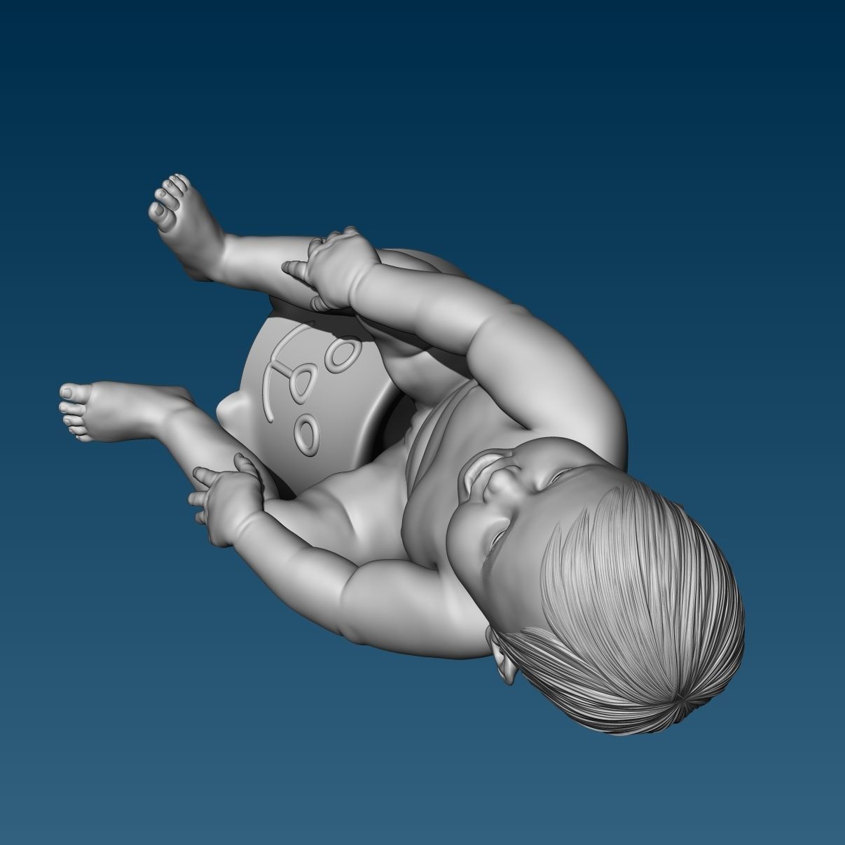 Baby at the potty HIGHPOLY 3D Print 3D print model_10