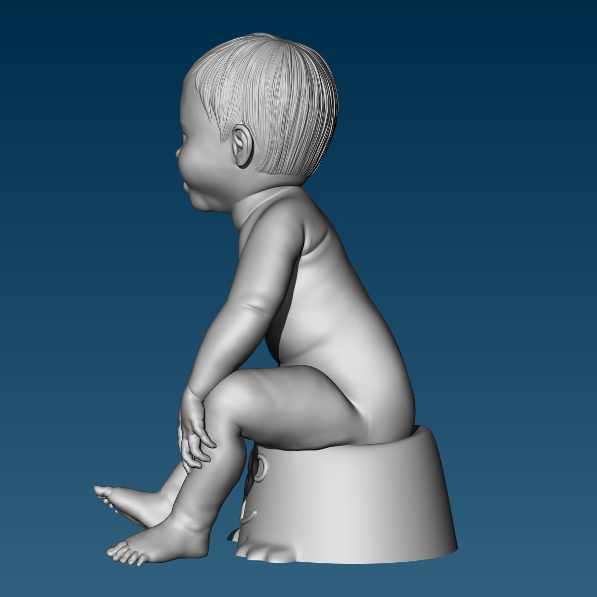 Baby at the potty HIGHPOLY 3D Print 3D print model_22