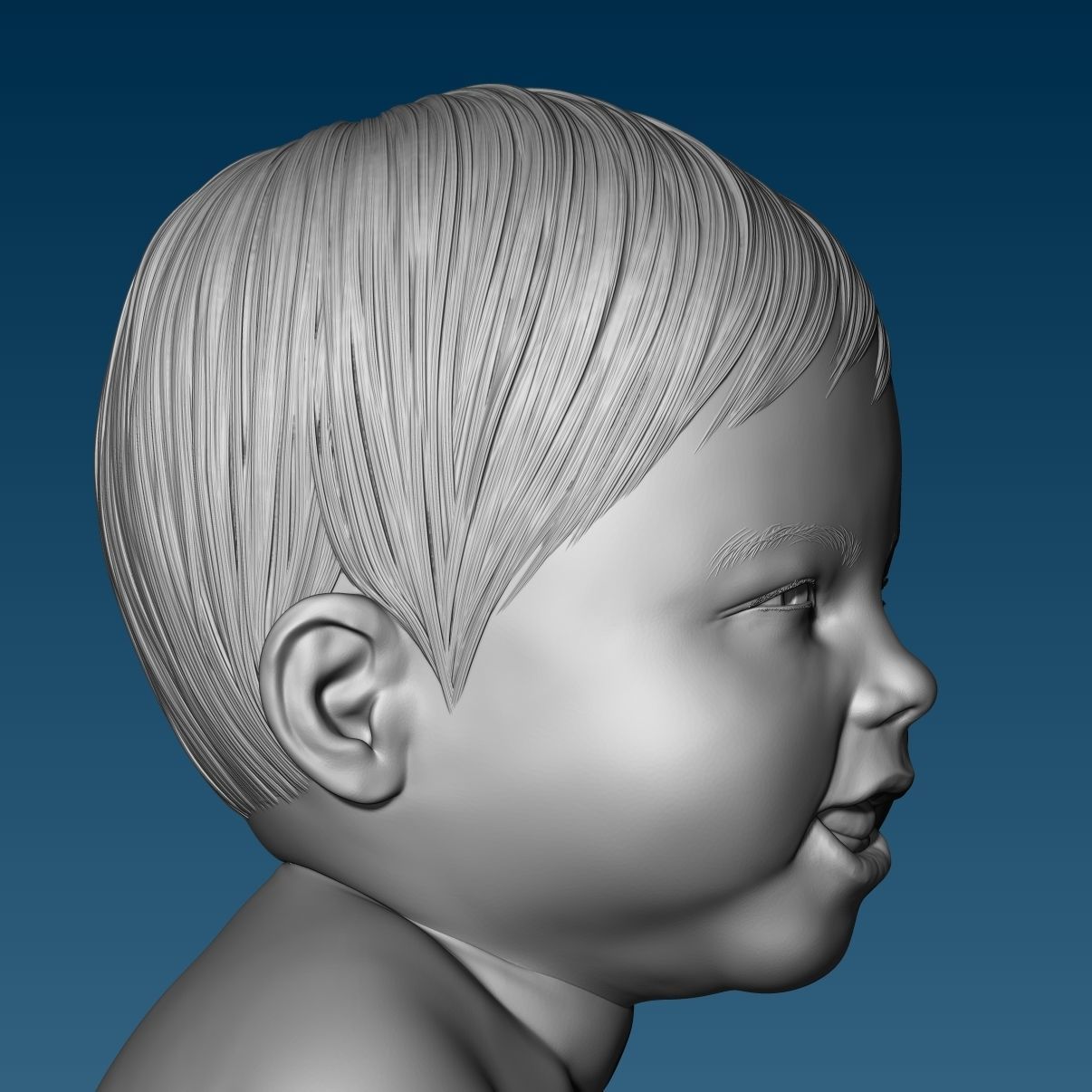 Baby at the potty HIGHPOLY 3D Print 3D print model_12