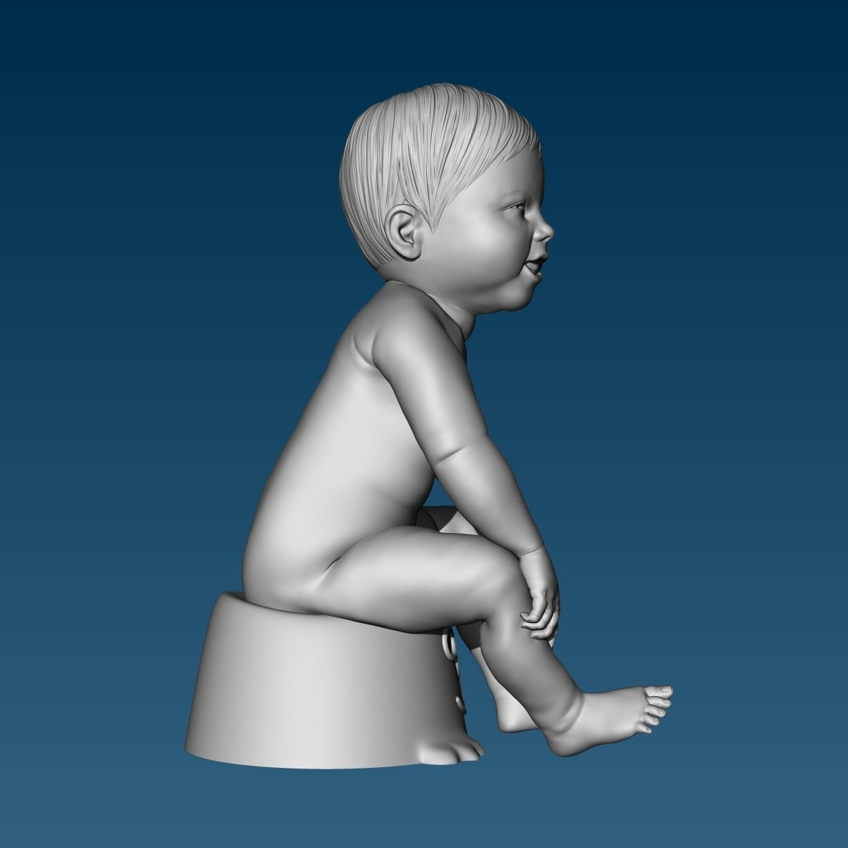 Baby at the potty HIGHPOLY 3D Print 3D print model_21