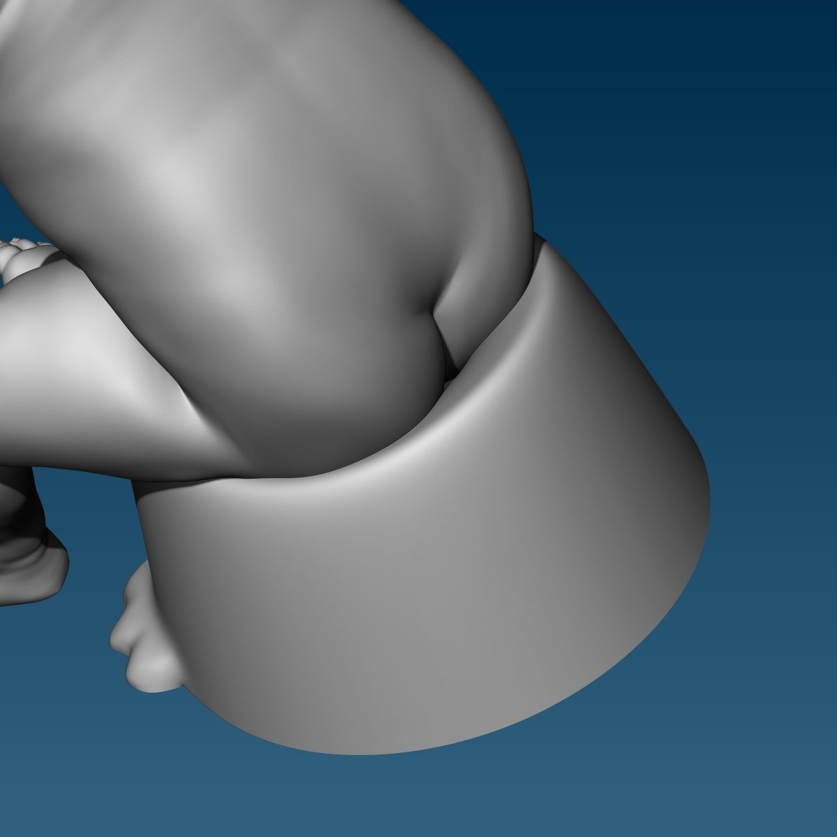 Baby at the potty HIGHPOLY 3D Print 3D print model_3