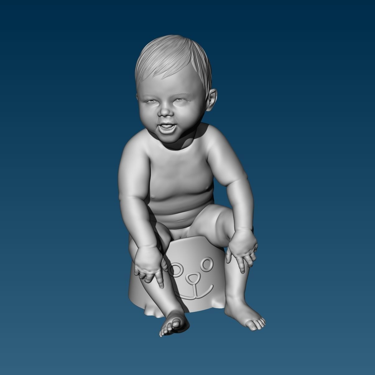 Baby at the potty HIGHPOLY 3D Print 3D print model_19