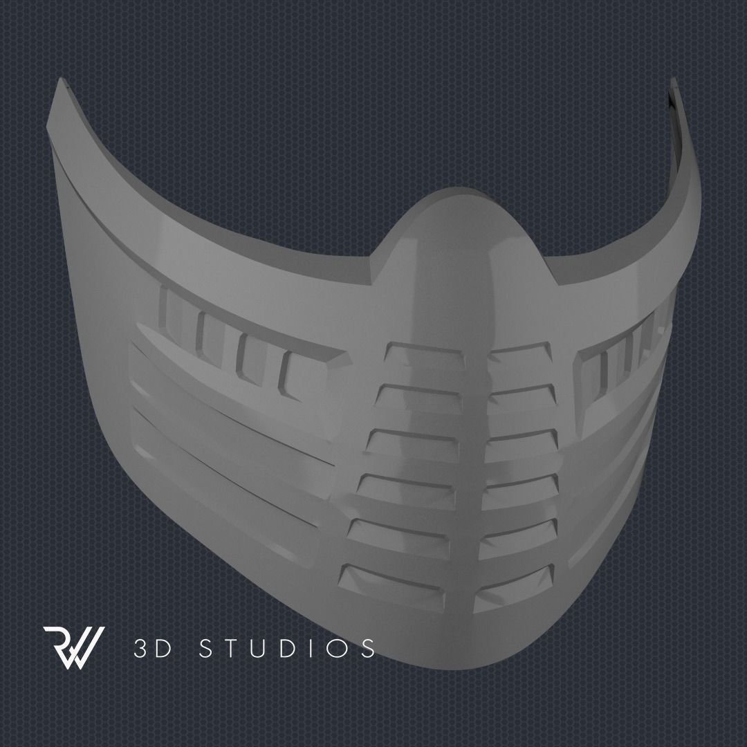 MK11 Sub-Zero Mask V2 - Klassic - STL File 3D print model_3