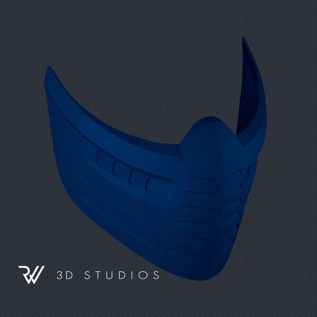 MK11 Sub-Zero Mask V2 - Klassic - STL File 3D print model_1
