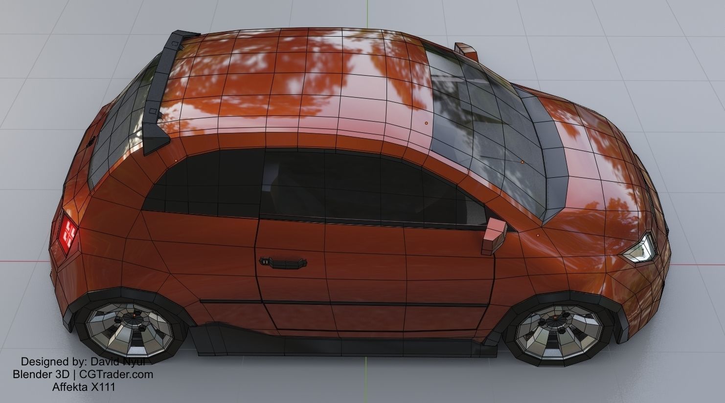 Affekta X111 Concept Low-Poly game ready tuning rally sport car Low-poly 3D model_15