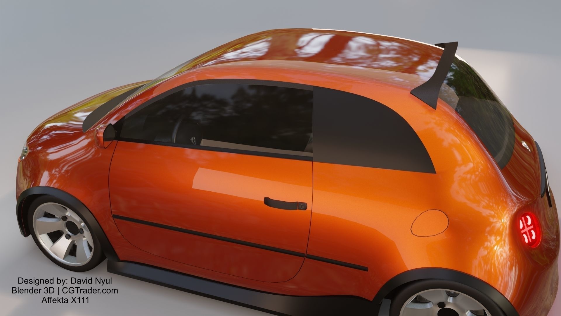 Affekta X111 Concept Low-Poly game ready tuning rally sport car Low-poly 3D model_7