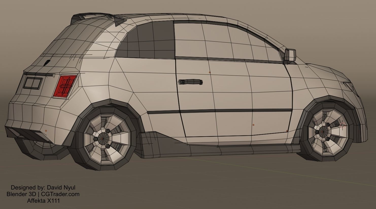 Affekta X111 Concept Low-Poly game ready tuning rally sport car Low-poly 3D model_14