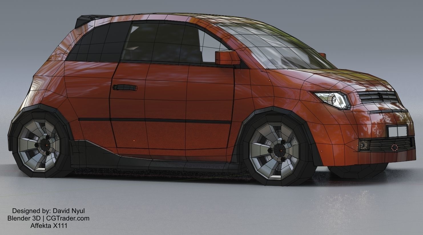 Affekta X111 Concept Low-Poly game ready tuning rally sport car Low-poly 3D model_11