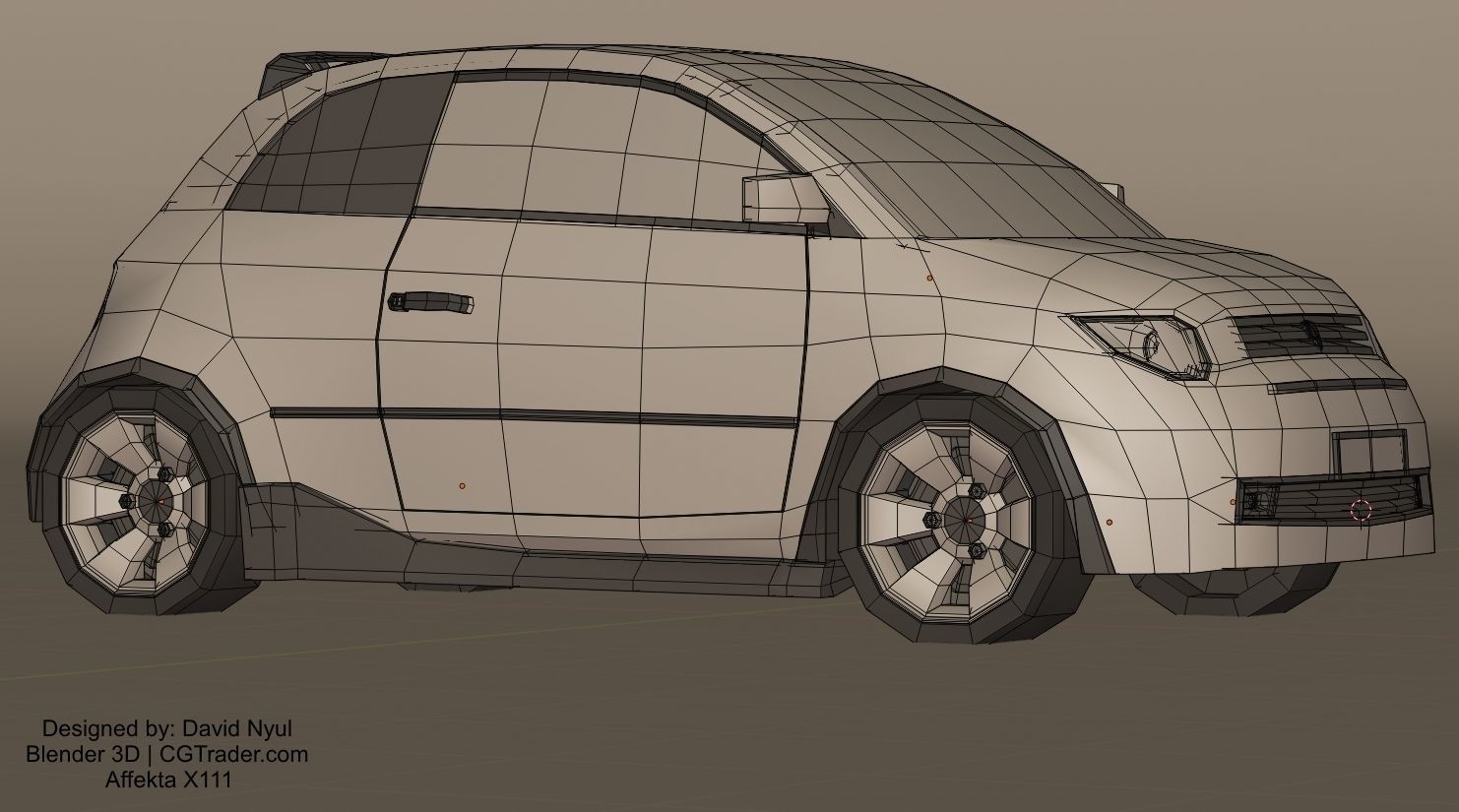 Affekta X111 Concept Low-Poly game ready tuning rally sport car Low-poly 3D model_12