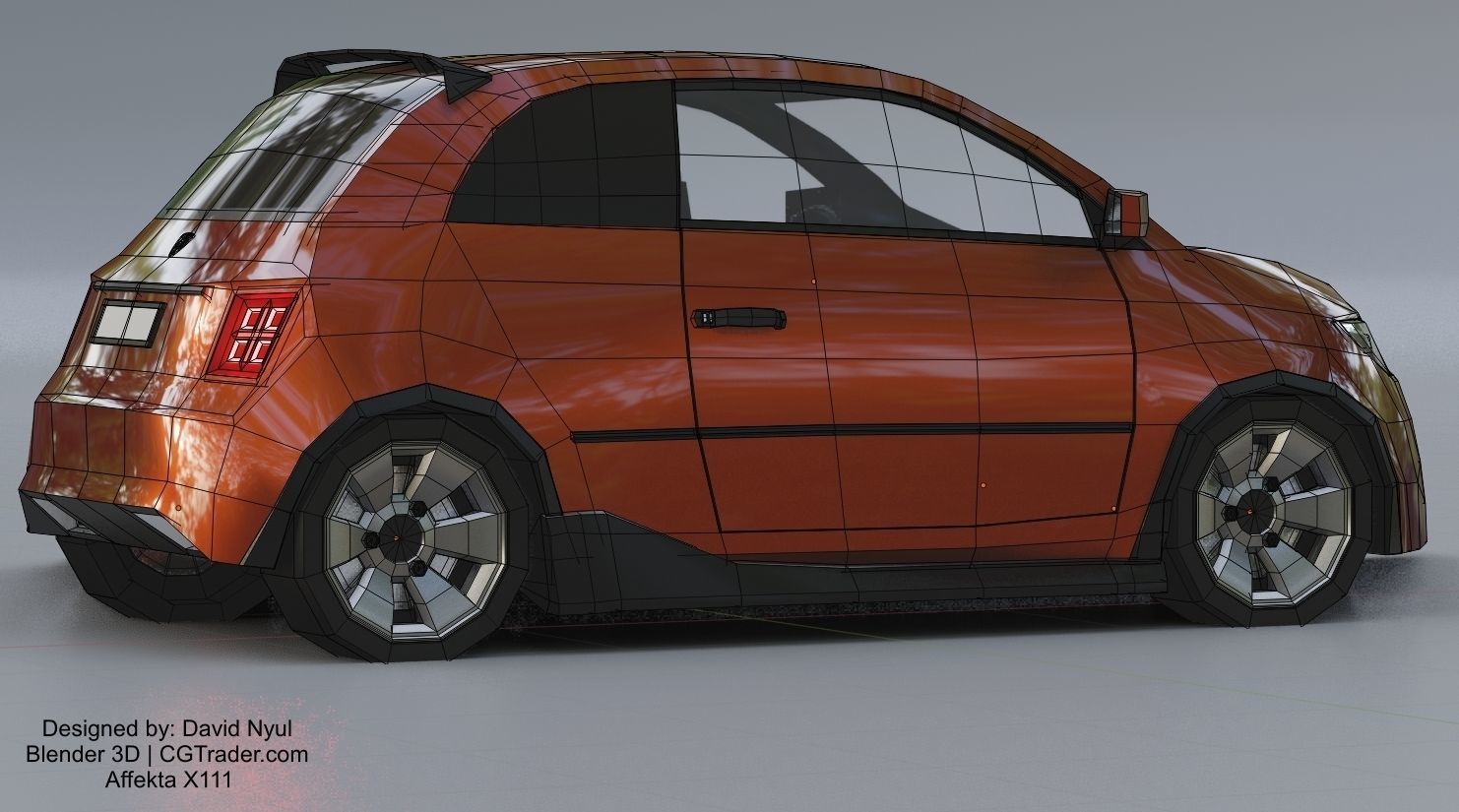 Affekta X111 Concept Low-Poly game ready tuning rally sport car Low-poly 3D model_13