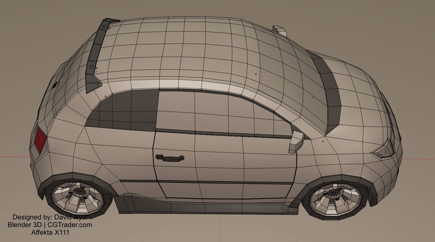 Affekta X111 Concept Low-Poly game ready tuning rally sport car Low-poly 3D model_16