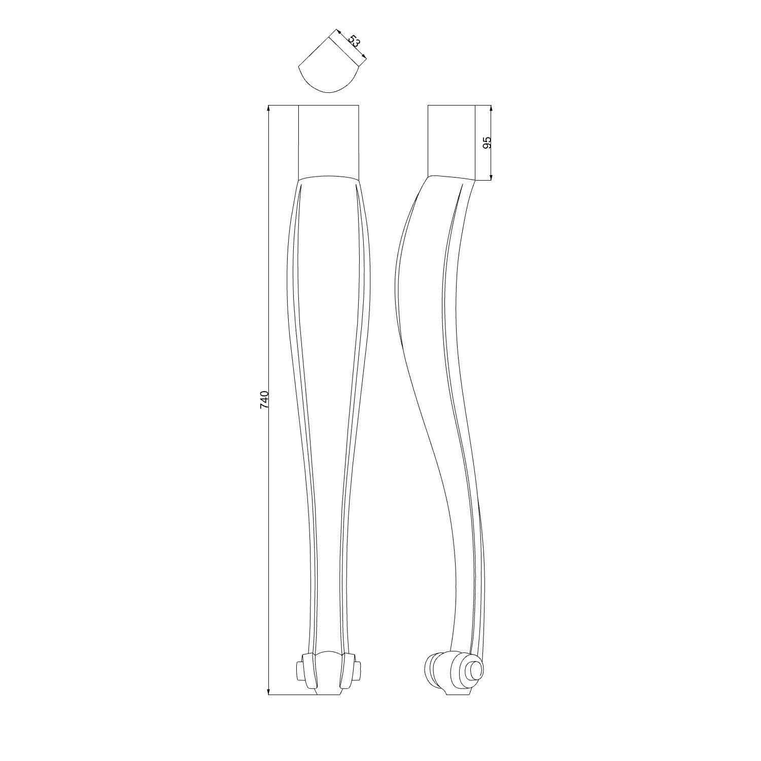 Furniture Leg L-001 3D print model_4