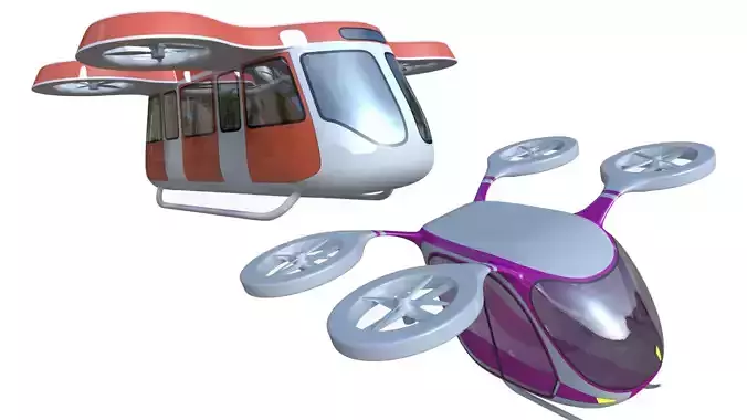 Passenger drones generic 3D Model Collection