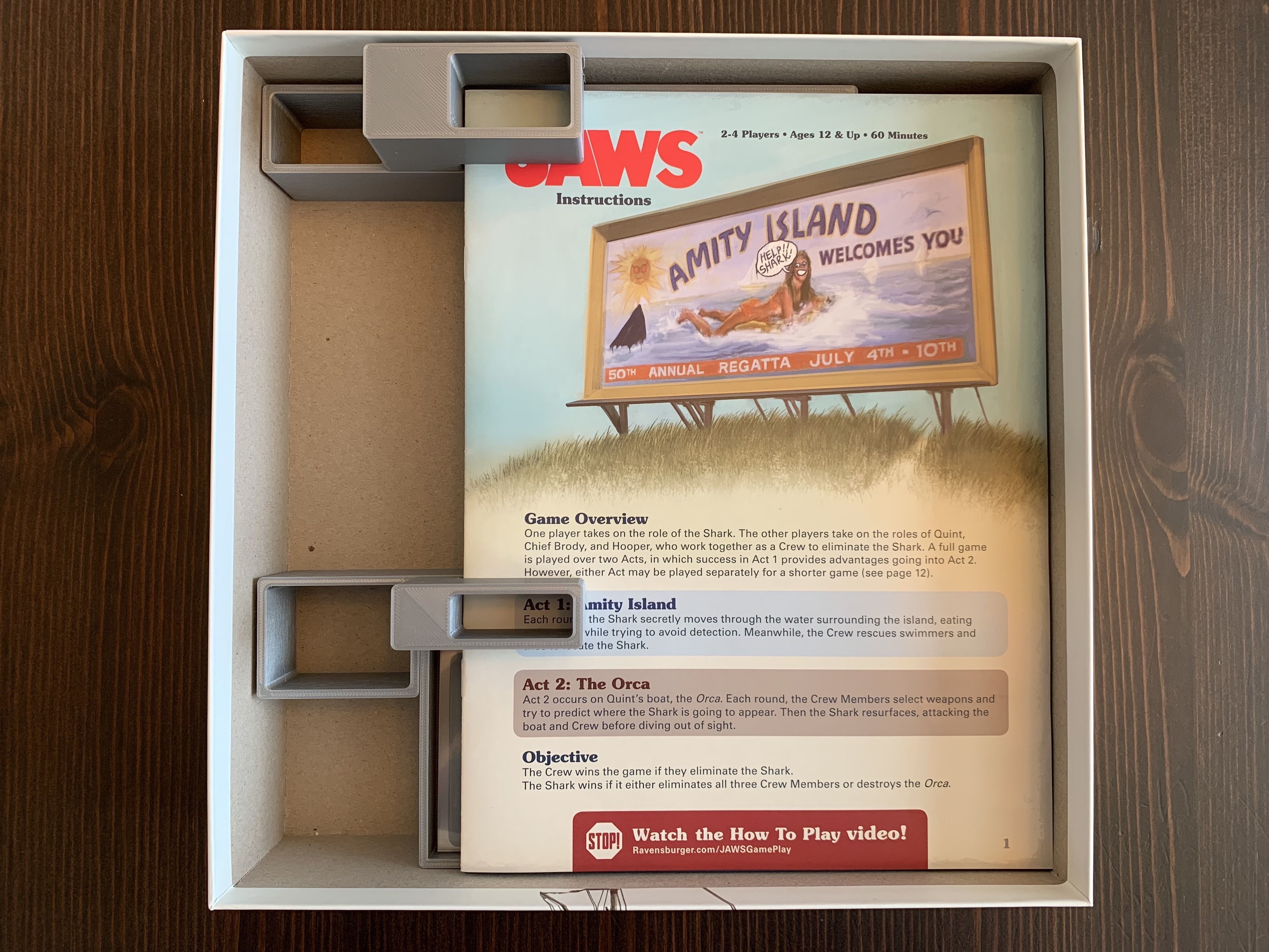 Jaws Board Game Organizer Insert 3D print model_1
