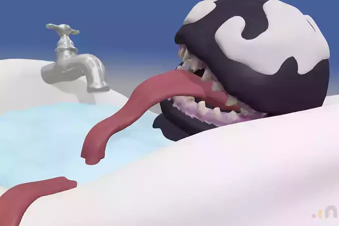 Baby Venom Takes a Bath