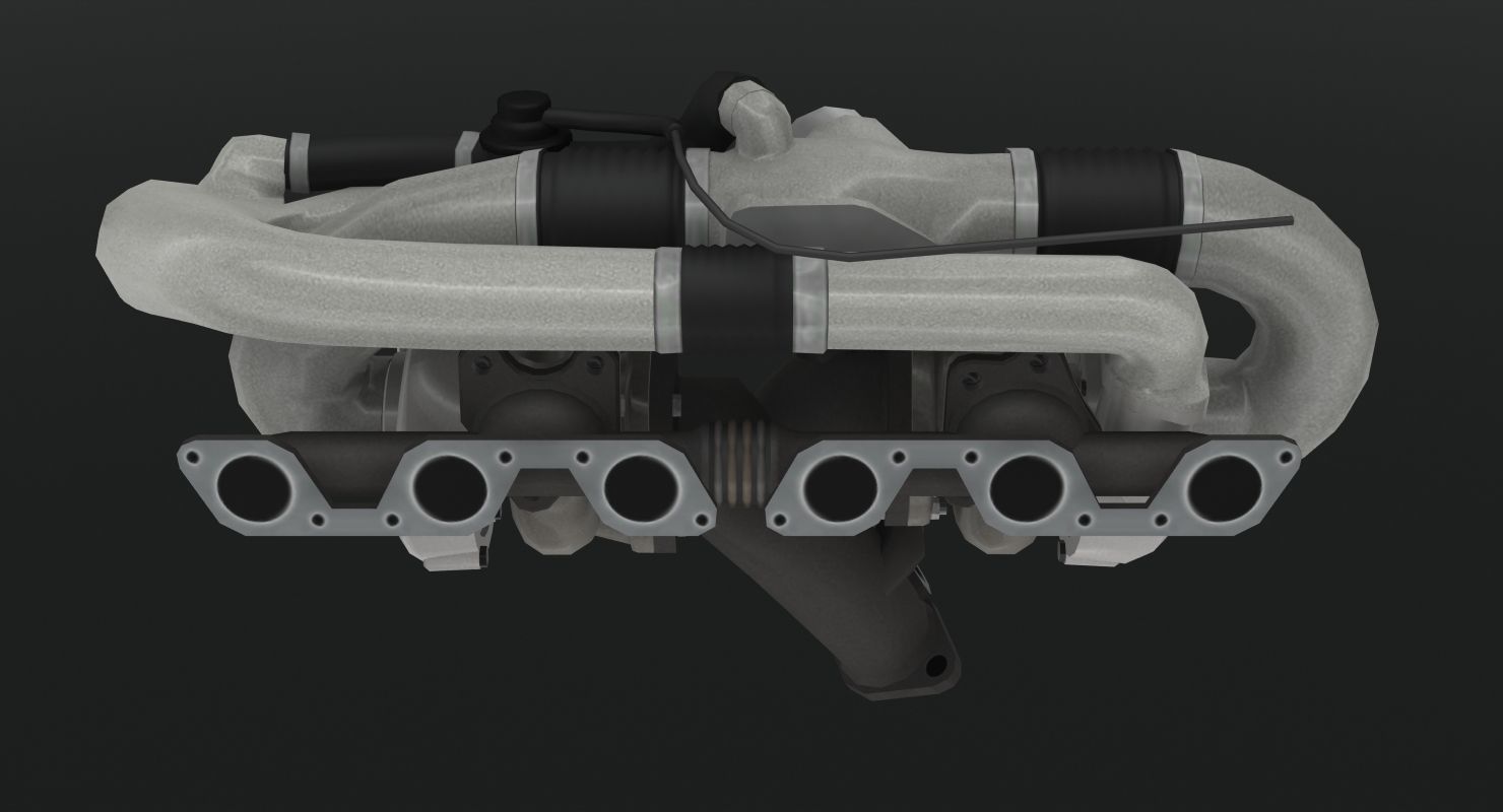 Toyota 2JZ GTE engine Low-poly 3D model_19