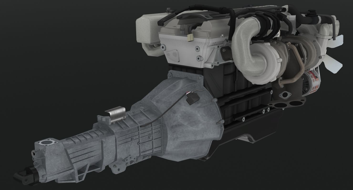 Toyota 2JZ GTE engine Low-poly 3D model_7